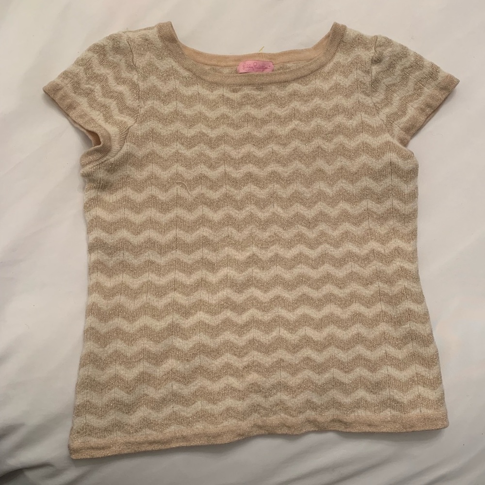 🌸 Lilli Pulitzer🌸!! Gold knit crop top in Large